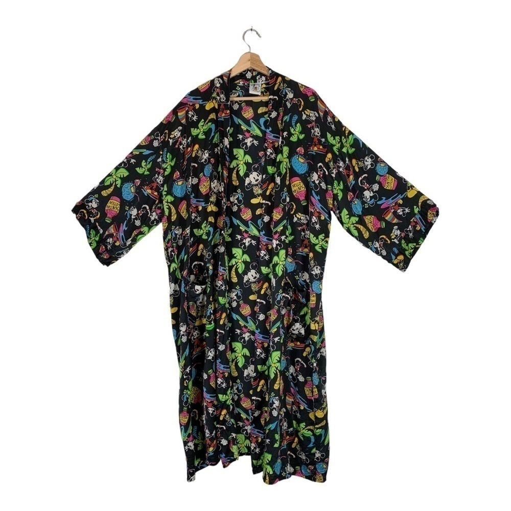 Vintage Disney Mickey And Minnie Mouse Silk Robe Size One Size Fits Most